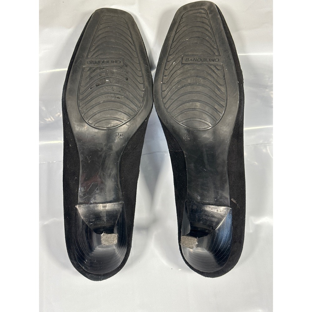 Bandolino Pumps Women 9.5M Black Leopard Calf Hair Suede Kitten Heel Excellent - Picture 6 of 8